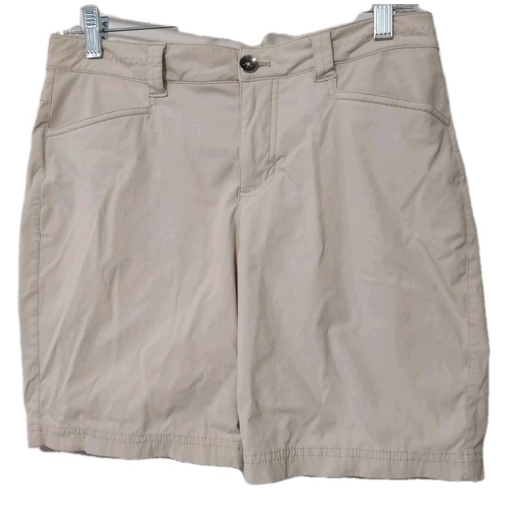 Eddie Bauer Shorts Size 6 Women Gorp Cabin Norm Core Tan Travex Stretch Hiking